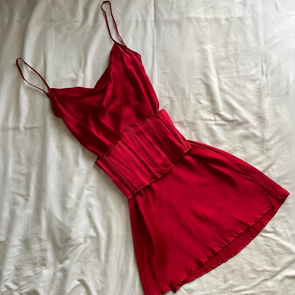 Red Silk Slip Dress